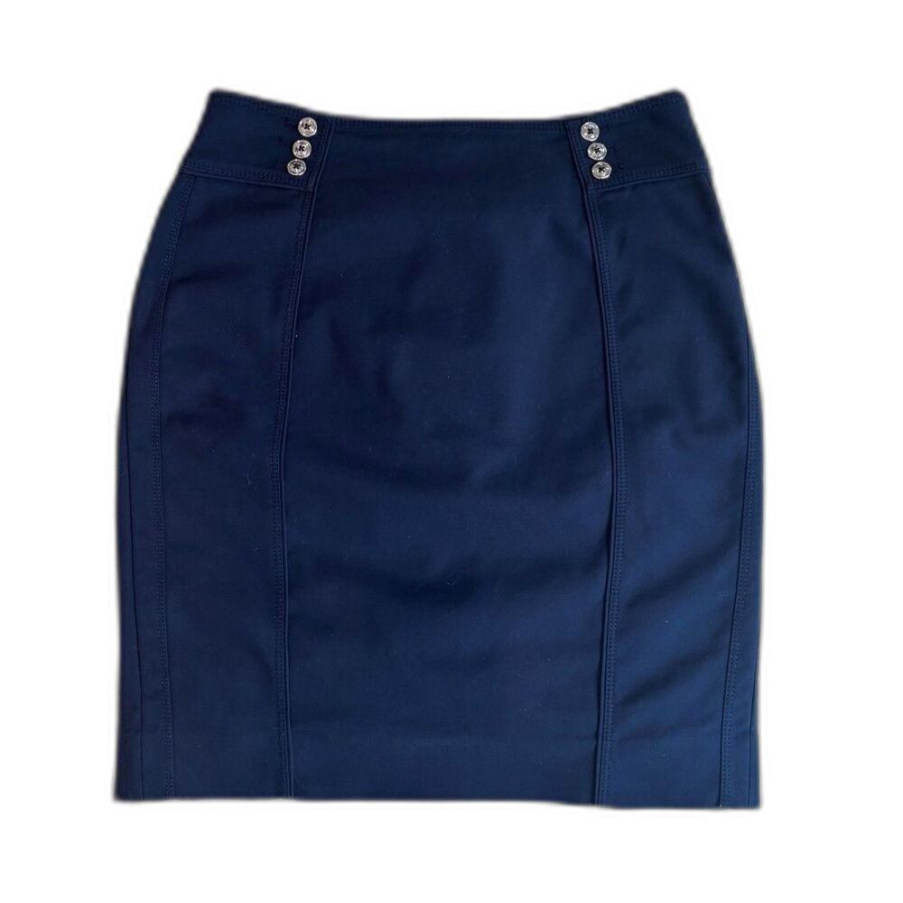 White House Black Market Perfect Form Pencil Skirt Navy Size 4 Workwear Preppy